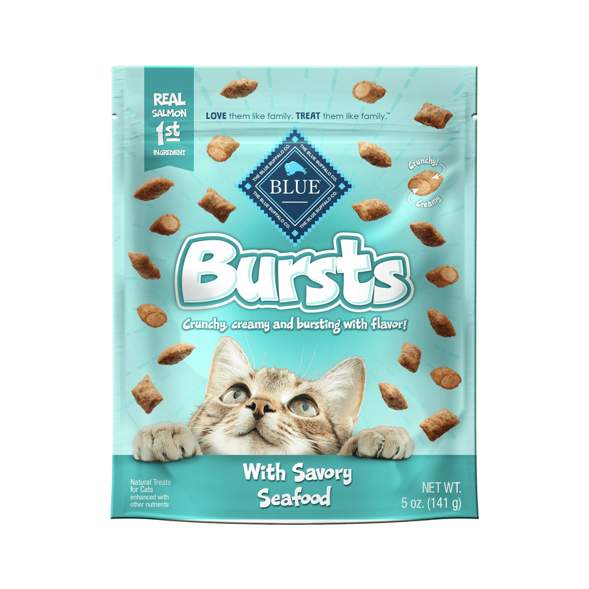 Blue Buffalo Bursts Crunchy Cat Treats, Seafood 5oz Bag