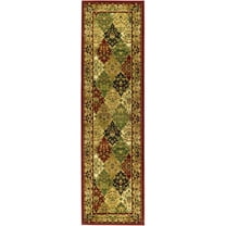 SAFAVIEH Lyndhurst Oliva Traditional Bordered Runner Rug, Multi/Red, 2'3" x 12'