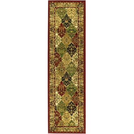 Safavieh Lyndhurst Oliva Traditional Runner Rug  Multi/Red  2 3  x 12 Lyndhurst Rug Collection. Luxurious EZ Care Area Rugs. The Lyndhurst Collection features luxurious  easy care  easy-maintenance area rugs made to add long lasting charm and decorative beauty even in the busiest  high traffic areas of the home. Hand tufted using a blend of soft yet durable synthetic yarns styled in traditional Persian florals  interwoven vines and intricate latticework. Use the Lyndhurst rugs in your home for an elegant and transitional upgrade.