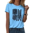 thumbnail image 2 of TOWED22 Patriotic Shirts for Women 4th of July T Shirts American Flag Graphic Tees Tops Raglan Short Sleeve Fourth of July Outfits(Sky Blue,XL), 2 of 5