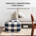thumbnail image 3 of Buffalo Plaid 20" Square Pouf Ottoman Midnight Blue and Ivory, 3 of 6