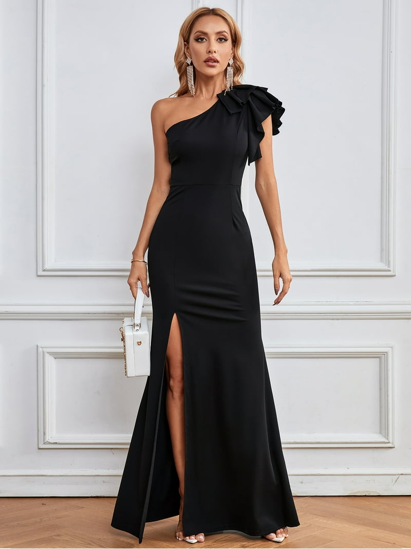 slim fit dress slacks Plus Size Prom Dresses Velvet Ball Gown One Shoulder