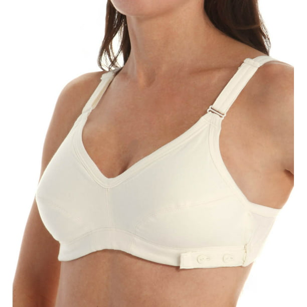 Women's Cottonique W12214 Latex Free Organic Cotton Adjustable Slimfit Bra  (Natural XS) 