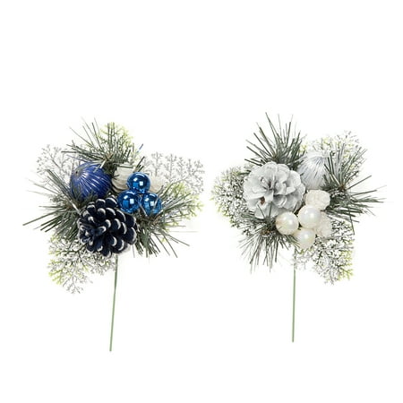 Darice Christmas Ornament Picks with Pinecone and Cedar Plastic 7