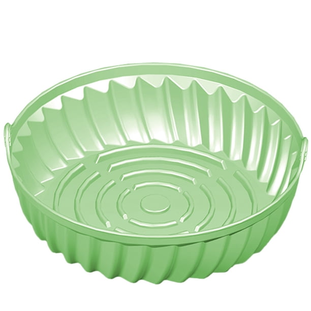 Olla de silicona para freidora de aire, bandeja redonda para hornear, forro reutilizable para freidora de aire, olla antiadherente para freidora de aire