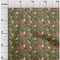 thumbnail image 2 of oneOone Silk Tabby Dark Green Fabric Florals Quilting Supplies Print Sewing Fabric By The Yard 42 Inch Wide, 2 of 4