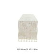thumbnail image 3 of Lace Tassel Table Runner Bohemian Style Tablecloth for Dining Table and Sideboard Decor, Openwork Design with Camellia Pattern, 39.37 x 11.81 in, 3 of 6