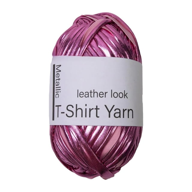 Hilo metálico brillante para camisetas, 40 m, para tejer bolsos hechos a mano Rosa