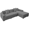 thumbnail image 3 of CJC Stretch Sectional Couch Covers - 2 pcs Spandex Sofa Covers with Elastic Bottom for L Shape Corner Sofa Furniture Protector (Dark Gray, 3 Seat + 3 Seat), 3 of 14