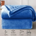 thumbnail image 6 of Astarin Flannel Throw Blanket, Fleece Bed Blankets, Adult Baby Blanket, Throw Blanket for Couch, Lightweight Throws for Summer, Practical Gifts for College Students, (Blue, 90x108 IN), 6 of 8