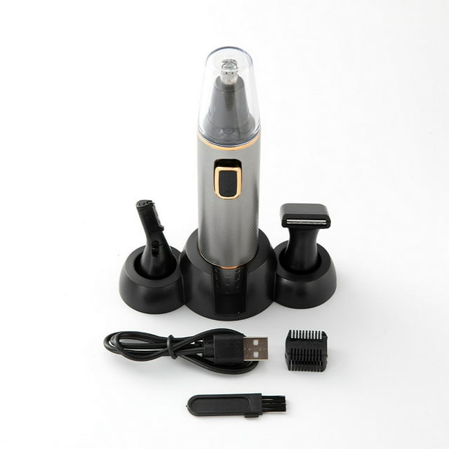 Cortapelos de nariz indoloro para hombres, cortapelos de nariz eléctrico para hombres, cortapelos de nariz y afeitadora de nariz, cuchillas de doble filo con impermeabilización IPX7, potente motor