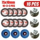 thumbnail image 4 of 16 Piezas 75X10Mm Juego de Muelas Angulares Disco de Corte de Madera y Metal Hoja de Pulido de Carburo HSS para Mini Amoladora Angular de 12V, 4 of 7
