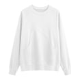 thumbnail image 5 of CQONEPT Women Sweatshirts Dressy Casual Basic Long Sleeve Crew Neck Solid Fleece Sweatshirt Fall Pullover Clothes with Pocket White XL, 5 of 5