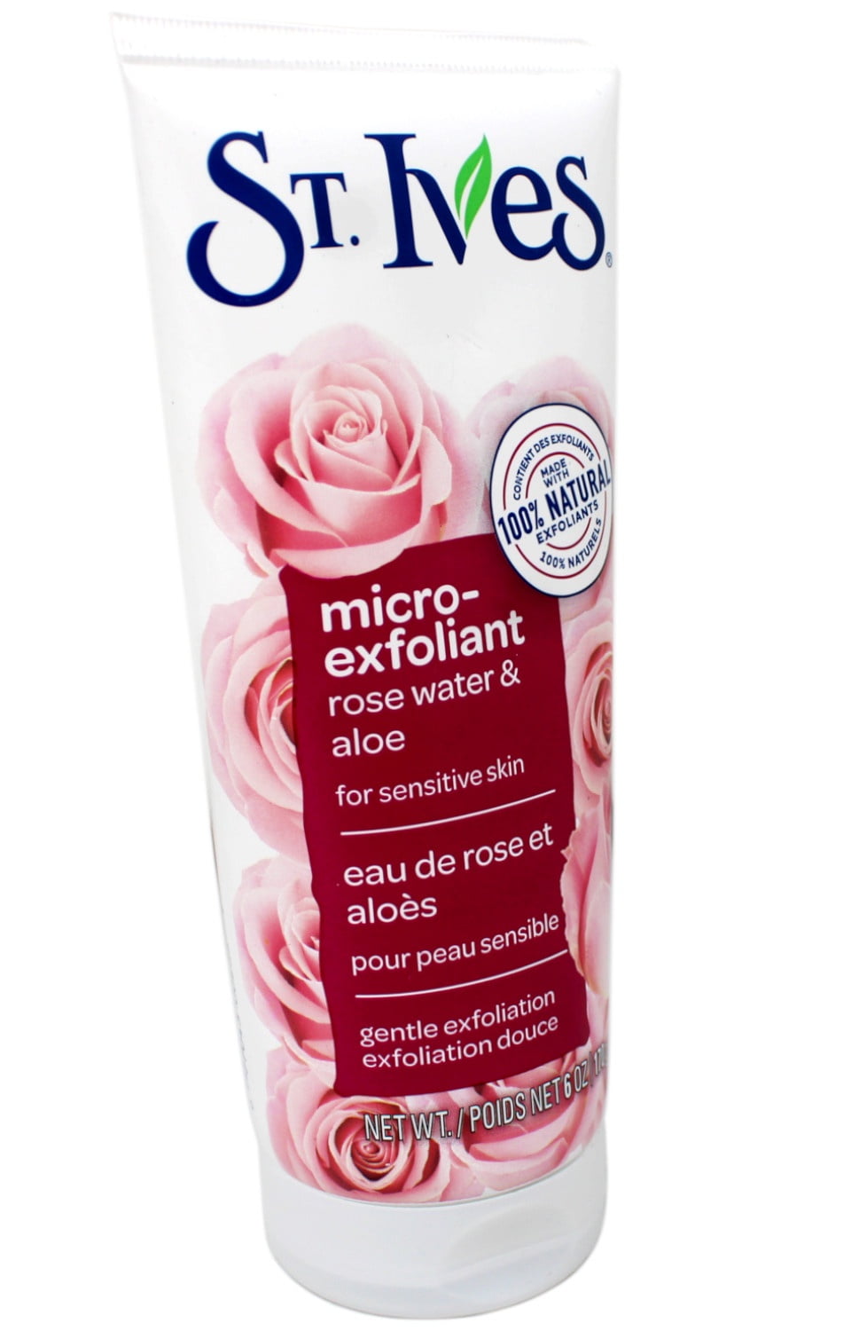 St. Ives Face Scrub Micro-Exfoliant Rose Water and Aloe Vera Natural Exfoliants, 6 OZ - 3 Pack