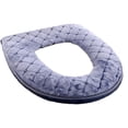 thumbnail image 1 of Laklulu - Funda para asiento de inodoro suave, gruesa y cálida con cremallera, lavable, 1 of 6