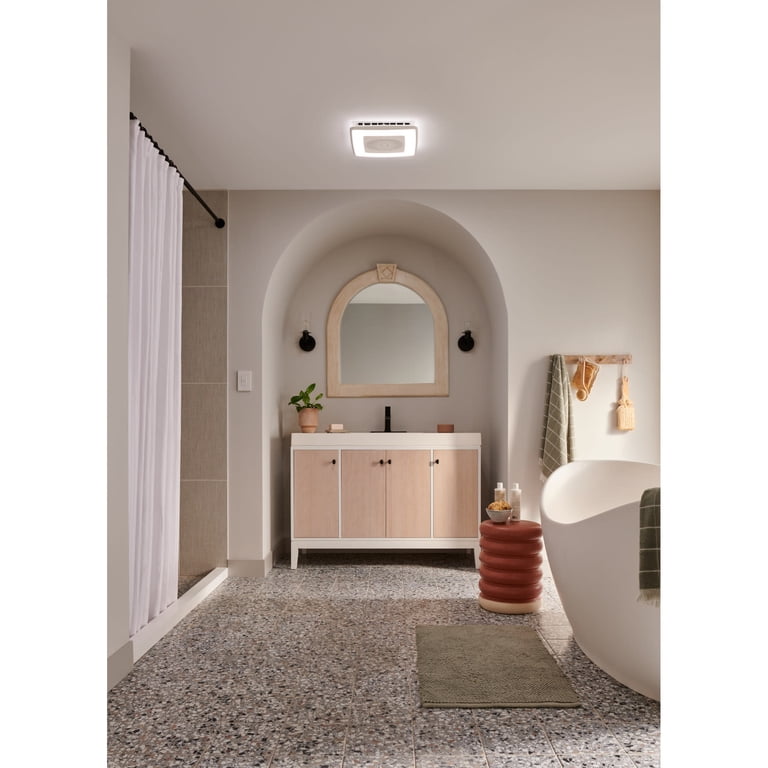 Broan Vc110cct 110 Cfm 1.5 Sone Ceiling Mounted Voice Control Bath Fan -  White - Walmart.com