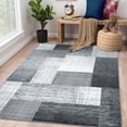 thumbnail image 2 of Hasoo Geometric Area Rugs Machine Washable Tile Trellis Pattern Carpet for Living Room Anti-Slip,Grey/White 5 x 7 feet, 2 of 5