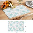 thumbnail image 6 of Turquoise Coastal Placemats Set of 8 Summer Beach Ocean Coral Conch Shell Place Mats Indoor Wipeable Table Mats Washable Cloth Dining Table Placemats for Kitchen Holiday Party Home Decor 13x19 Inch, 6 of 9