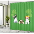 thumbnail image 5 of Ambesonne Funny Shower Curtain, Sunglasses and Monstera Dogs, 69"Wx70"L, Green Lime Green, 5 of 5