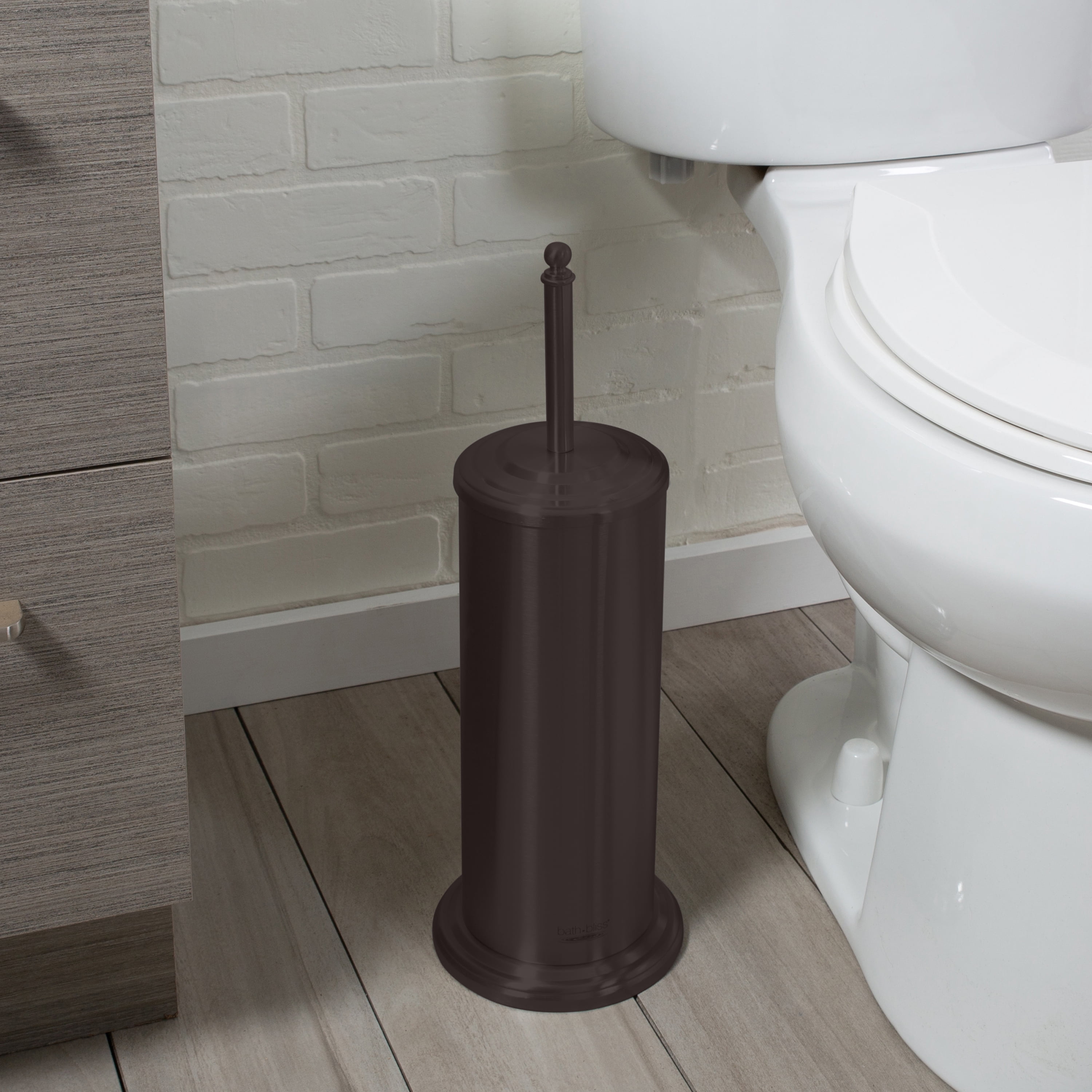Bath Bliss Trash Can, Toilet Brush and Plunger 3 Piece Iron Bathroom Set in Oil Rubbed Bronze