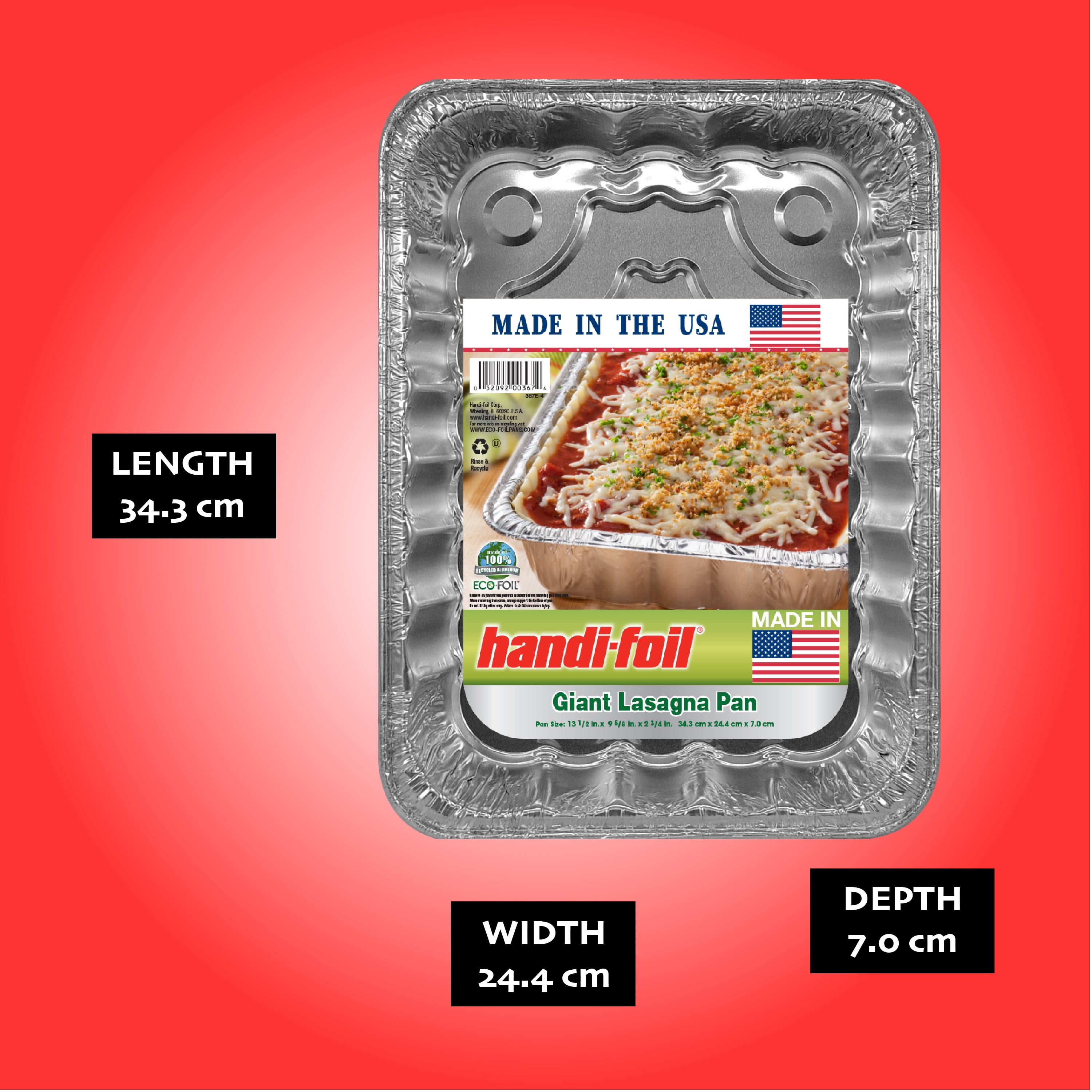 Handi-Foil 14 1/2 x 10 5/8 Giant Lasagna Roaster Foil Pan 10/PK – Foil- Pans.com