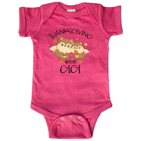 

Inktastic Thanksgiving with my Gigi Cute Squirrel Family Gift Baby Boy or Baby Girl Bodysuit