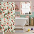 thumbnail image 3 of Manfei Floral Waterproof Shower Curtain 72Wx78L Christmas Bath Curtain, Cream Red, 3 of 5