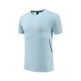 thumbnail image 5 of YODETEY Men’s & Big Men’s Crewneck Tee with Short Sleeves，Men’s Activewear Work Shirts,Big and Tall Light Blue,Size XXL, 5 of 9