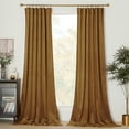 thumbnail image 2 of NICETOWN Velvet Blackout Curtains for Bedroom, Thermal Insulated Noise Reducing Energy Efficiency Privacy Luxury Velvet Curtains Room Darkening Rod Pocket Drapes, Gold Brown, 52"x96", 2 Panels, 2 of 7