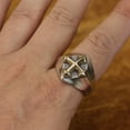 thumbnail image 6 of Brass Cross 925 Sterling Silver Ring Biker Punk Jewelry TA408 Small Model US Size 8.5, 6 of 16