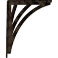 thumbnail image 4 of Ekena Millwork 1 1/2"W x 12"D x 15"H Nevio Wrought Iron Bracket, (Single center brace), Antiqued Brass, 4 of 7