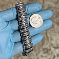 thumbnail image 3 of Men's Iced Dome Hip Hop Bracelet Simulated CZ Micro Pave Silver Tone 8.5" x 16MM Thick, 3 of 10