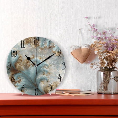 10 Quartz Indoor Wall Clock Silent Mechanism / Swirling Sea Spirals