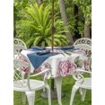 thumbnail image 4 of Outdoor Tablecloth with Umbrella Hole Zipper Pink Floral Round Tablecloth 60" Waterproof Outside Table Cloth Spring Summer Modern Flower Leaf Patio Table Cover Tablecloths for Picnic Party, 4 of 8