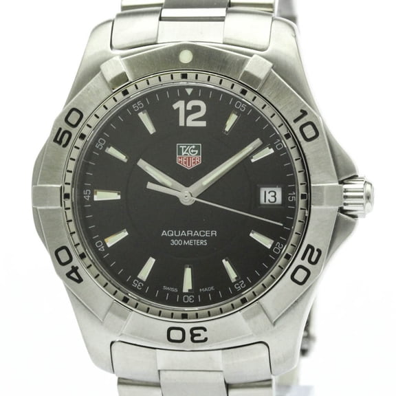 Pre-Owned TAG HEUER Aquaracer Stainless Steel Quartz Mens Watch WAF1110 Polished