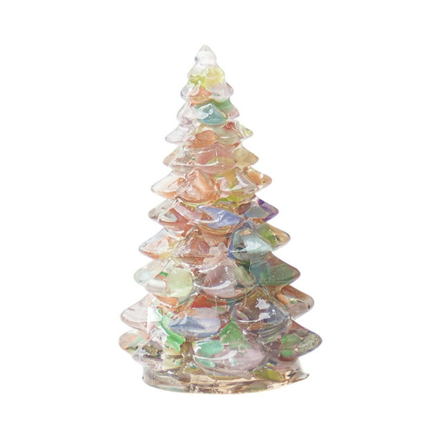 Decoraciones de Árbol de Navidad Resina Cristal Árbol de Navidad Casa Decoración de Navidad Regalo Decoración de Escritorio de Navidad Decoración