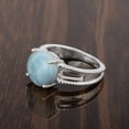 thumbnail image 3 of 11 MM Round Shape Blue Larimar Gemstone Split Shank 925 Sterling Silver Solitaire Women Ring, 3 of 5