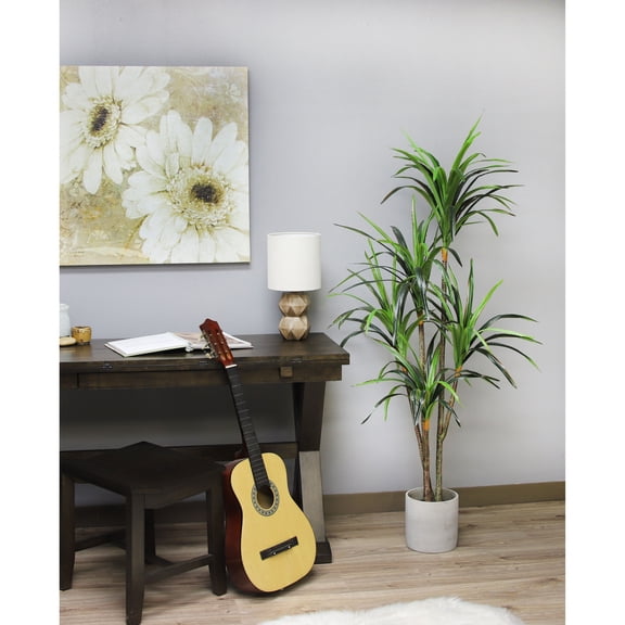 The Mod Greenhouse 64" Artificial Green Yucca Plant in a Black Matte Planter Pot