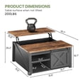 thumbnail image 5 of 31.5" Square Lift Top Coffee Table, Farmhouse Coffee Table with Ample Storage, Wood Center Table with Sliding Doors and Large Hidden Space for Living Room Home Office, Black, 5 of 9