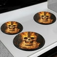 thumbnail image 7 of Electric Stove Burner Covers,4 Pcs Round Gas Burner Cover,8 and 10 Inch,Flaming Guitar with Skull Design, 7 of 7