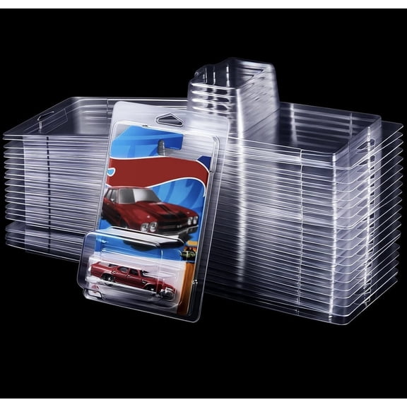 10 Protector Packs Compatible with Hot Wheels Model Car Clamshell Cases Plastic Display Protective Case Clear Die Cast Car Blister Pack Covers - 7.5 x 5 x 2 Inch