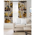 thumbnail image 2 of Construction Truck Blackout Curtains for Bedroom/Living Room, Thermal Insulated Kitchen Curtains, Cartoon Grips and Bulldozers Beige Grommet Darkening Window Treatment Drapes 42"x63"x2, 2 of 8