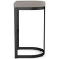 thumbnail image 3 of Amisco Lester 26 In. Counter Stool - Grey and Beige Polyurethane / Black Metal, 3 of 9