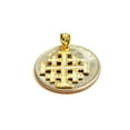 thumbnail image 5 of 14k Yellow gold Jerusalem Cross medal pendant charm religious fine jewelry 1.4g, 5 of 12