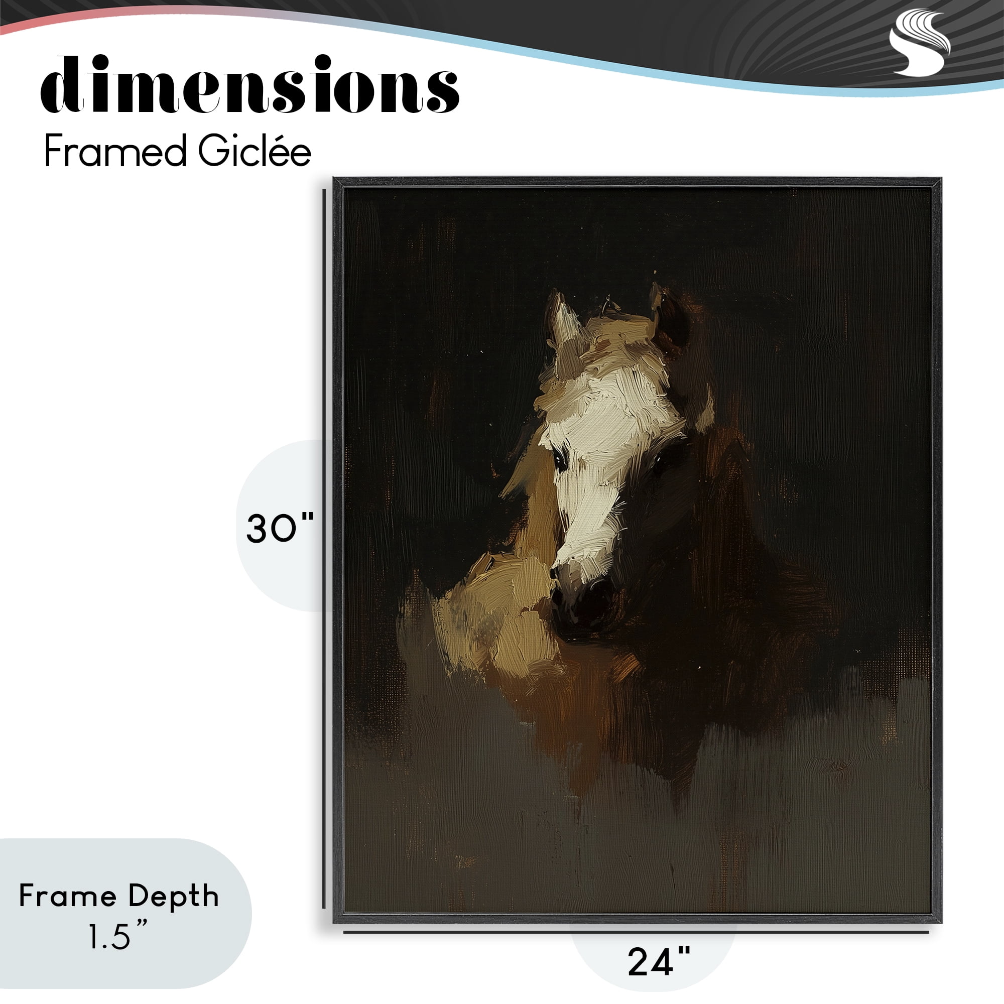 Stupell Industries Abstract Rider Horse Illusion Black Framed Giclee Art, design by Svetlana Aleynikova