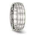 thumbnail image 4 of Auriga Stainless Steel Brushed and Polished 6.5 mm Grooved Band for Women Size 9, 4 of 6