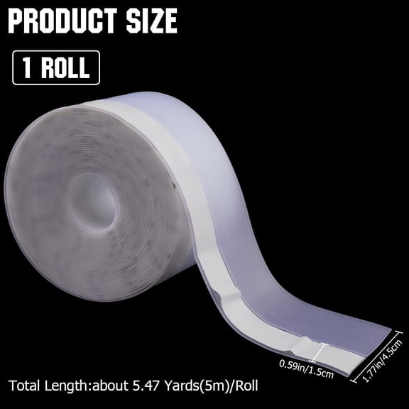 1 roll TPE Self-adhesive Sealing Strip for Door & Window Foam Seal Strip Clear 45mm 5m/roll