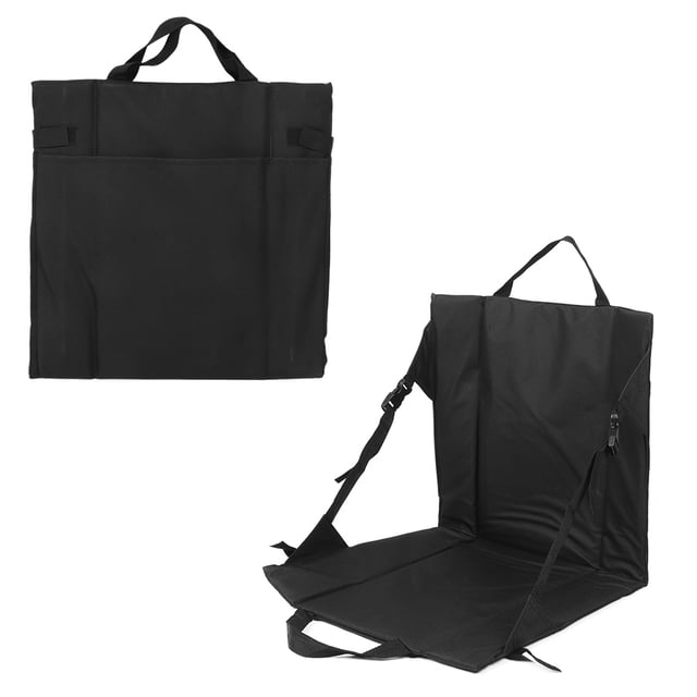 One-Shoulder Stadium Cushion Backpacking Chair, Black Camping Chair, For Outdoor Festivals Camping Stadiums