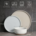 thumbnail image 3 of Vesteel 12-Piece Dinnerware Set, Ceramic Plates and Bowls Set for 4, Speckled Stoneware Dishes Set with Makeup Clay for Family, Microwave & Dishwasher Safe - Multi-Color, 3 of 10