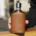 thumbnail image 6 of Viski Parker Leather- Wrapped Flask for Liquor, Whiskey Flask 7 oz Set of 1, 6 of 8